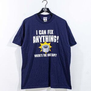 I Can Fix Anything Duct Tape T-Shirt Large Y2K Funny Joke Streetwear